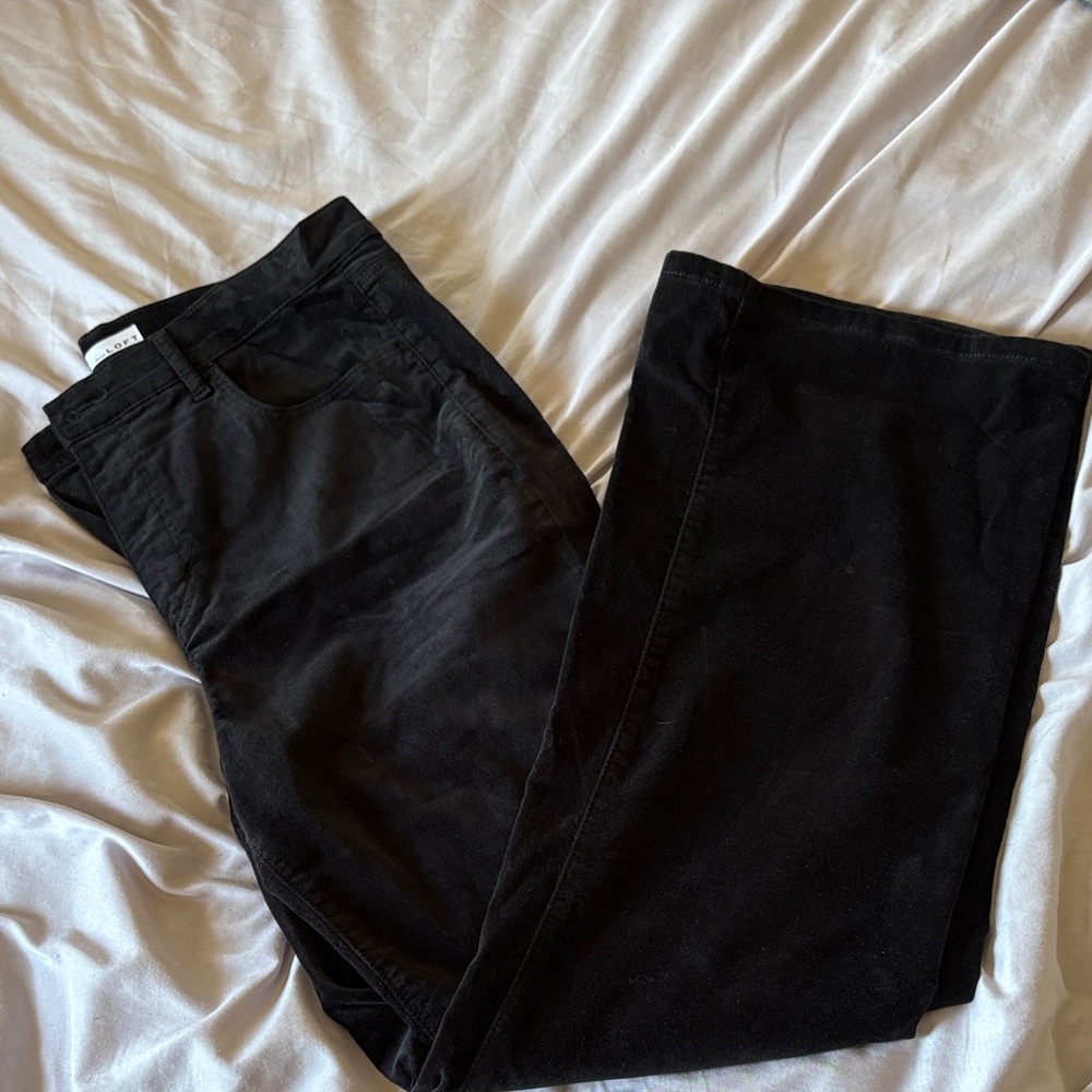 Women’s Black Velveteen Flare Pants